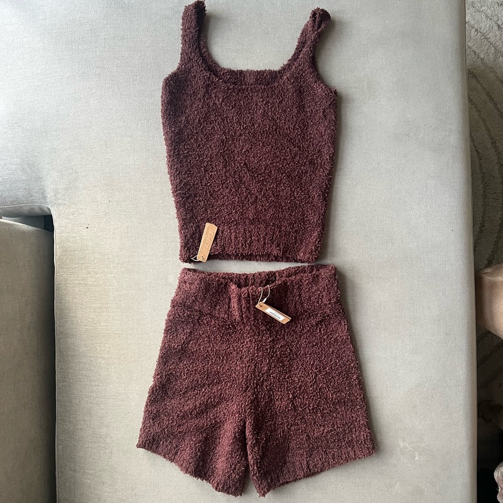 Skims Cozy Knit Top and Cozy Knit Shorts
